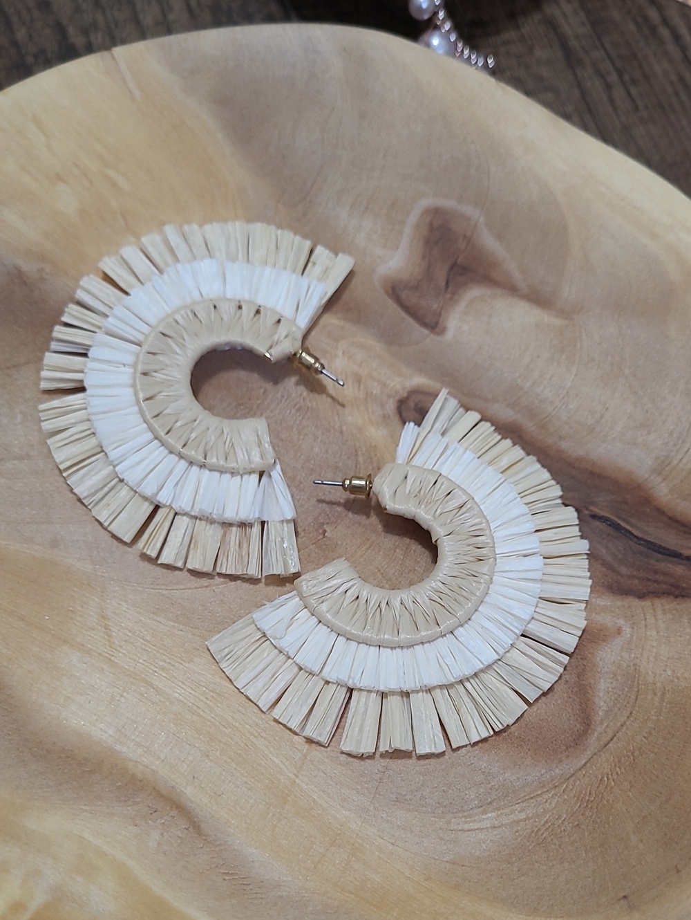 Raffia Fan Earrings